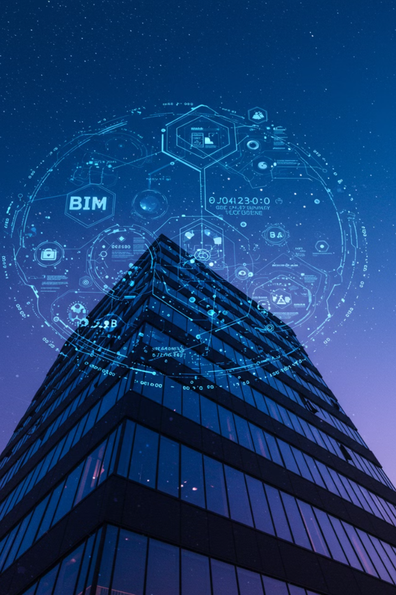 Edifício com overlay tecnológico BIM